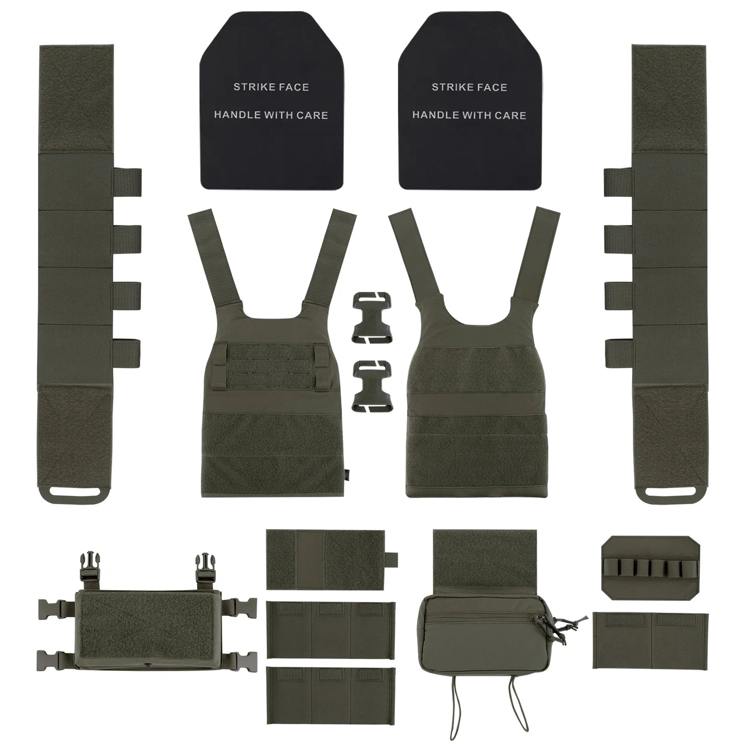 Low Vis Slick Plate Carrier Tactical Vest With Elastic Cummerbund