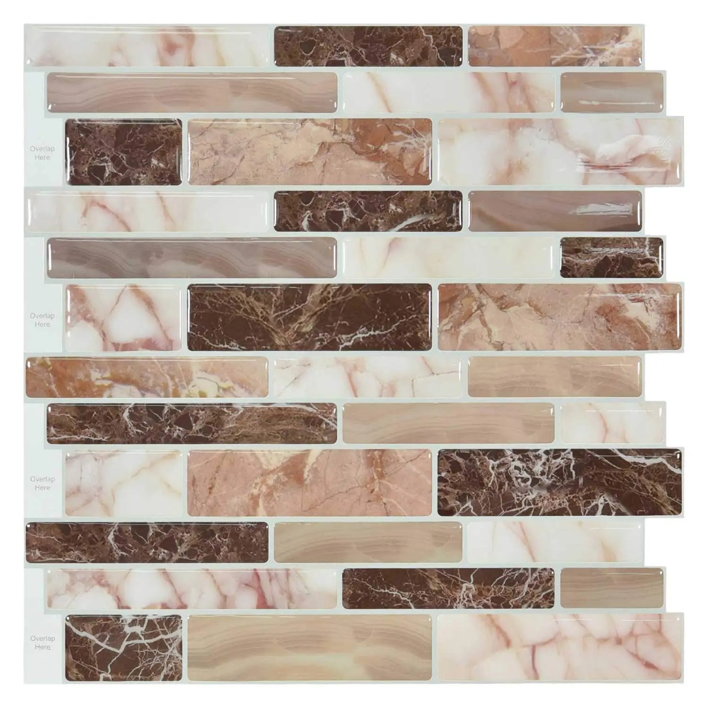 Peel & Stick 3D Wall Tiles, 11.6"x11.6", 10pcs, for Bathroom & Kitchen Backsplashes