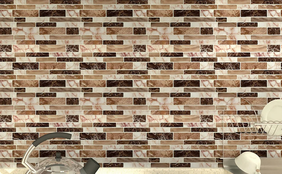 Peel & Stick 3D Wall Tiles, 11.6"x11.6", 10pcs, for Bathroom & Kitchen Backsplashes