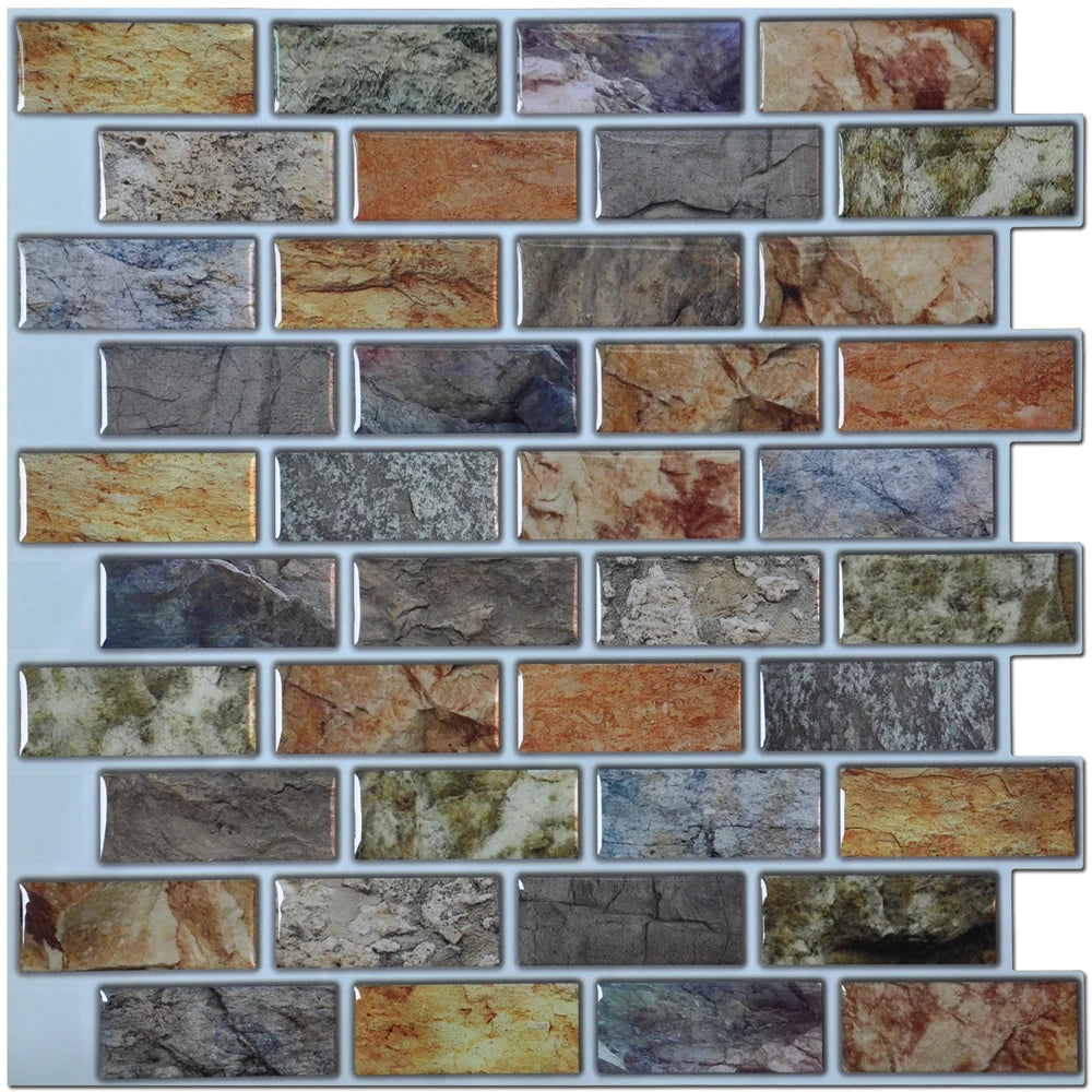 Peel & Stick 3D Wall Tiles, 11.8"x11.8", 6pcs, for Bathroom & Kitchen Backsplashes