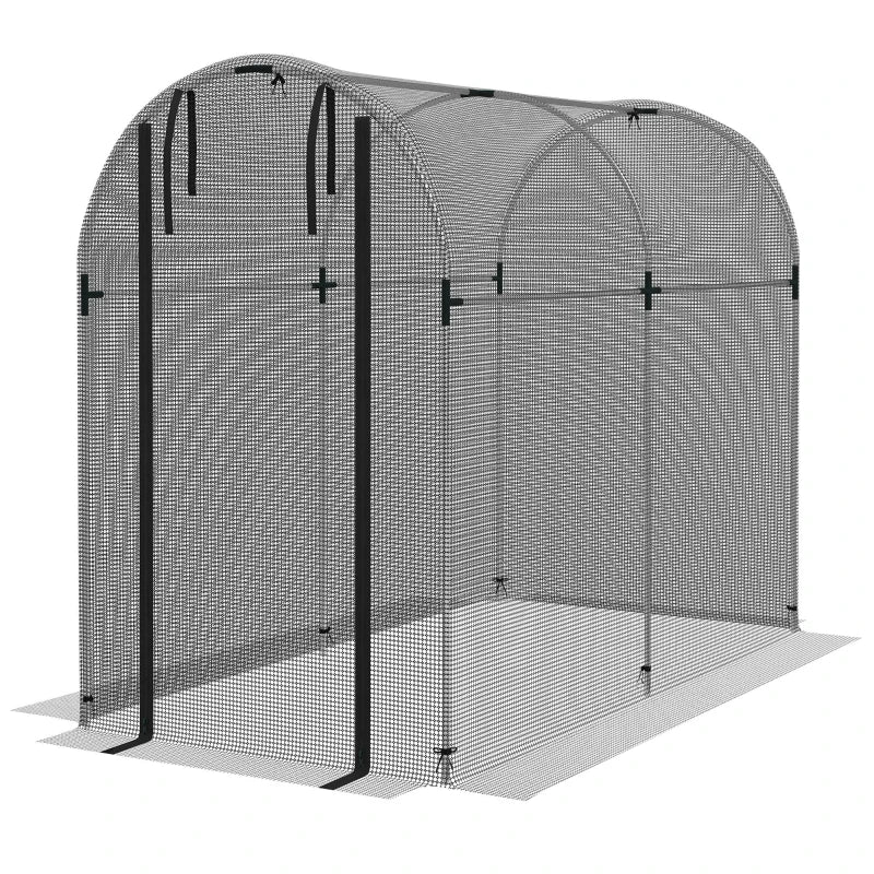 Walk-in Galvanized Steel Crop Cage with Zippered Door, Protects Plants & Flowers from Birds or Other Animals