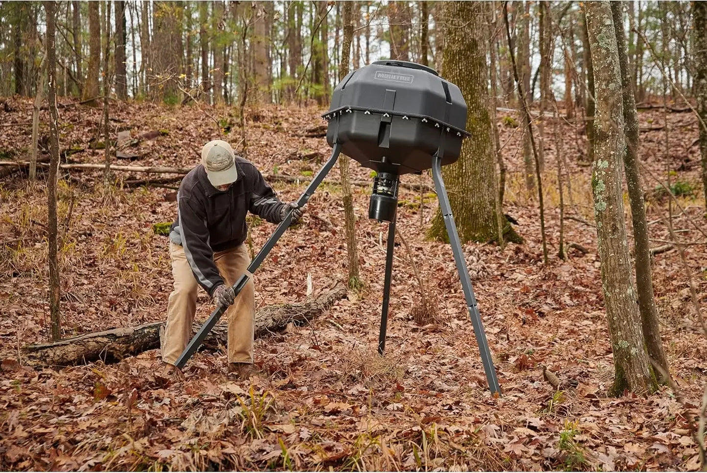 Deer Feeder Tripod 325 lbs. Capacity, Programmable Digital Timer, Hi/Med/Low Spin Cast Settings & Months of Maintenance-Free Feeding