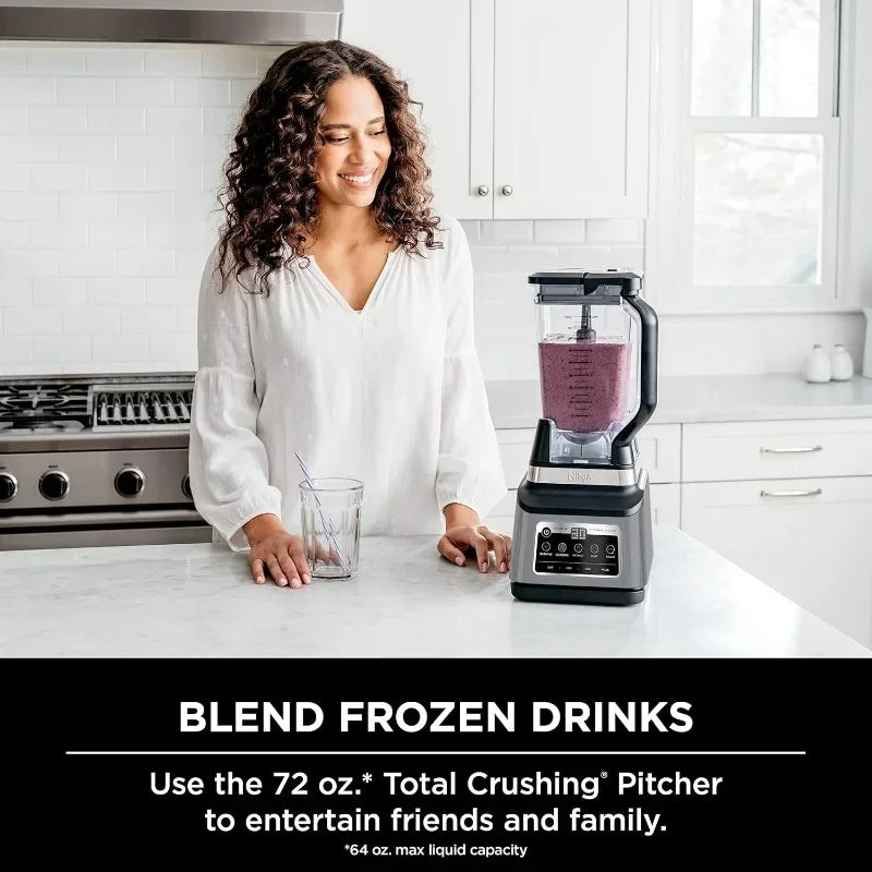 Professional Plus Kitchen System with 72 oz. Pitcher, 8-Cup Processor Bowl & 2-24 oz. Single-Serve Cups, 1400 Peak Watts, 5 Functions for Smoothies