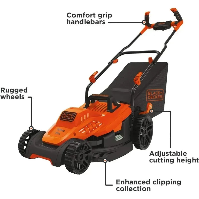 Electric Lawn Mower 15", 10 Amp, Corded, Push Button Start