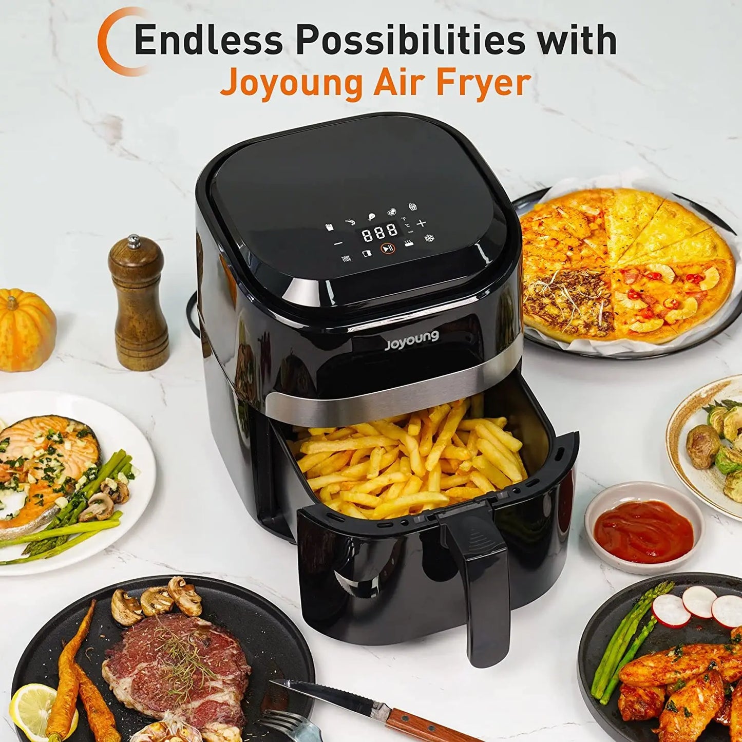 Multi Tasker Air Fryer 4.5L with Digital LED Touch Screen, 1400W, 8 Auto Programs