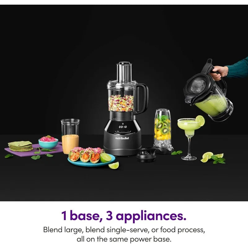 Triple Prep System 1500W, Blend Full-Size, Blend Single-Serve or Food Process, BPA-Free & Dishwasher-Safe