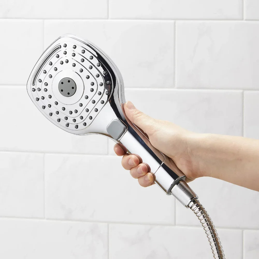 Magnetic Base Combo Shower Head with 6 Spray Settings, 72" Kink-Free Hose