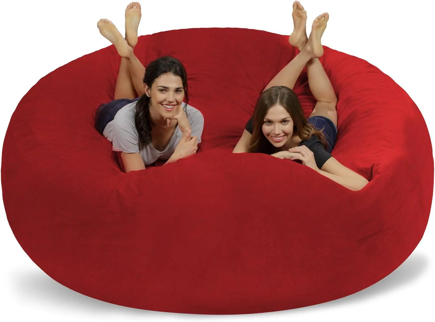 Giant 8' Memory Foam Furniture Beanbag with Removable/Washable Soft Micro Fiber Cover & Child Safety Zipper