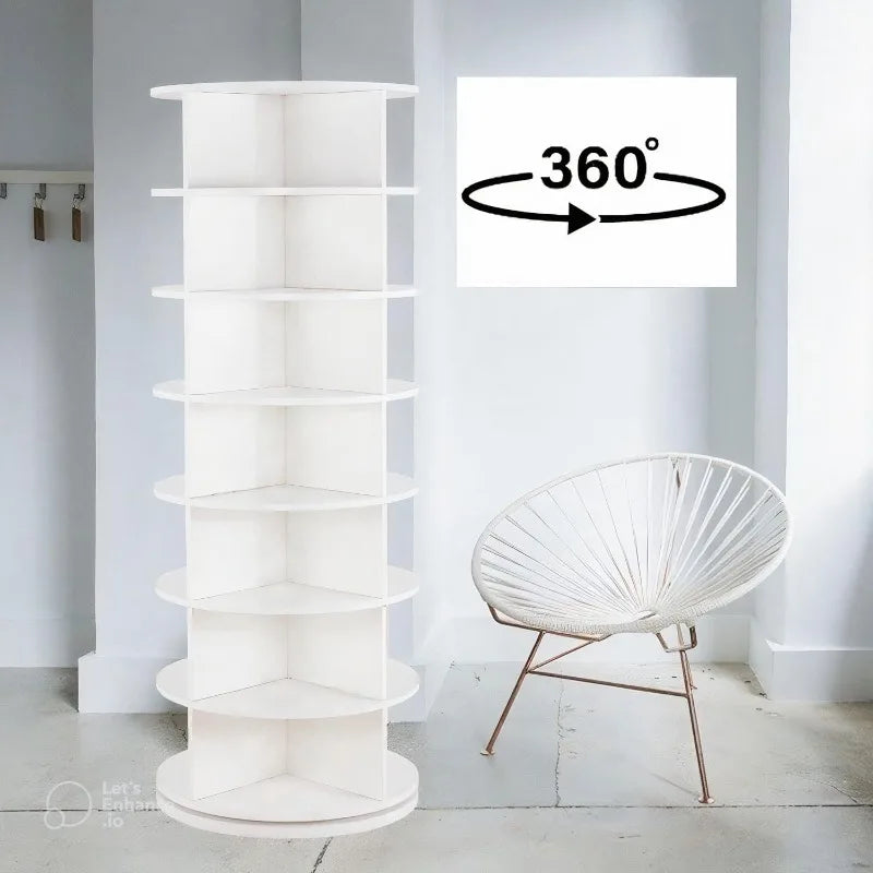 Rotating 360° Shoe Organizer , 7-tier Holds 35 Pairs of Shoes