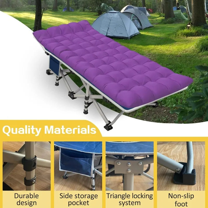 Camping Cot with Soft & Breathable Mattress, Weighs 14 lbs., Folds Up Quick & Easy into Carry Bag, 2 Pack