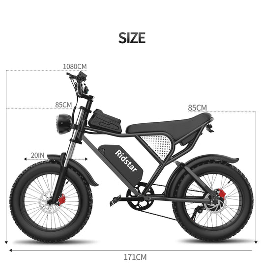 Electric Bike 1000W & 2000W Motors, Hydraulic Brakes, Fat Tires