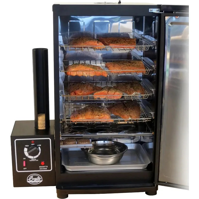 Natural Draft Vertical Electric Smoker 4 Rack, Smoke Diffuser System Keeps The Smoke Flowing