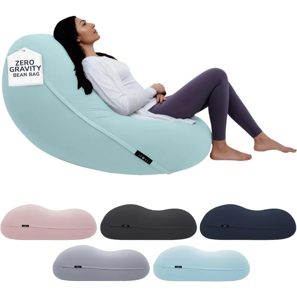 Moon Pod Beanbag Chair with Micro-Bead Filling for Zero-Gravity Sensation, Machine Washable Cover, Weighs 12 lbs.