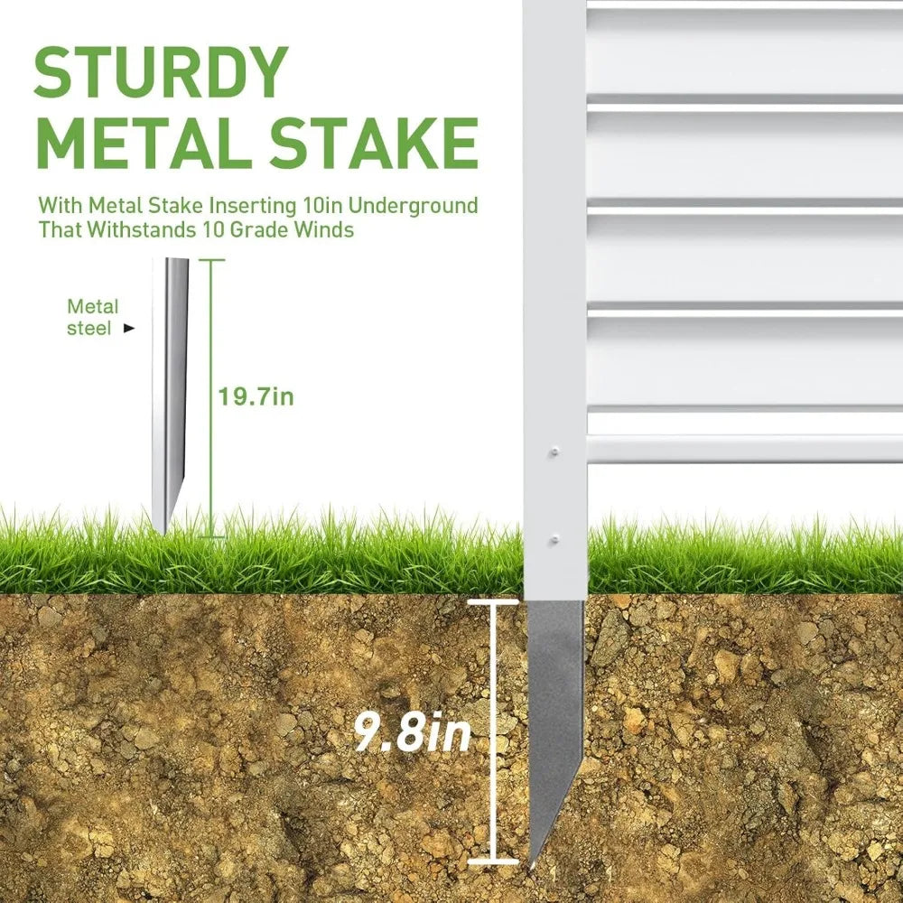 Air Conditioner Vinyl Privacy Fence, 48" Square Panels (2x), Can be Assembled in an "L" Shape or a Straight Line, 4 Metal Stakes Included