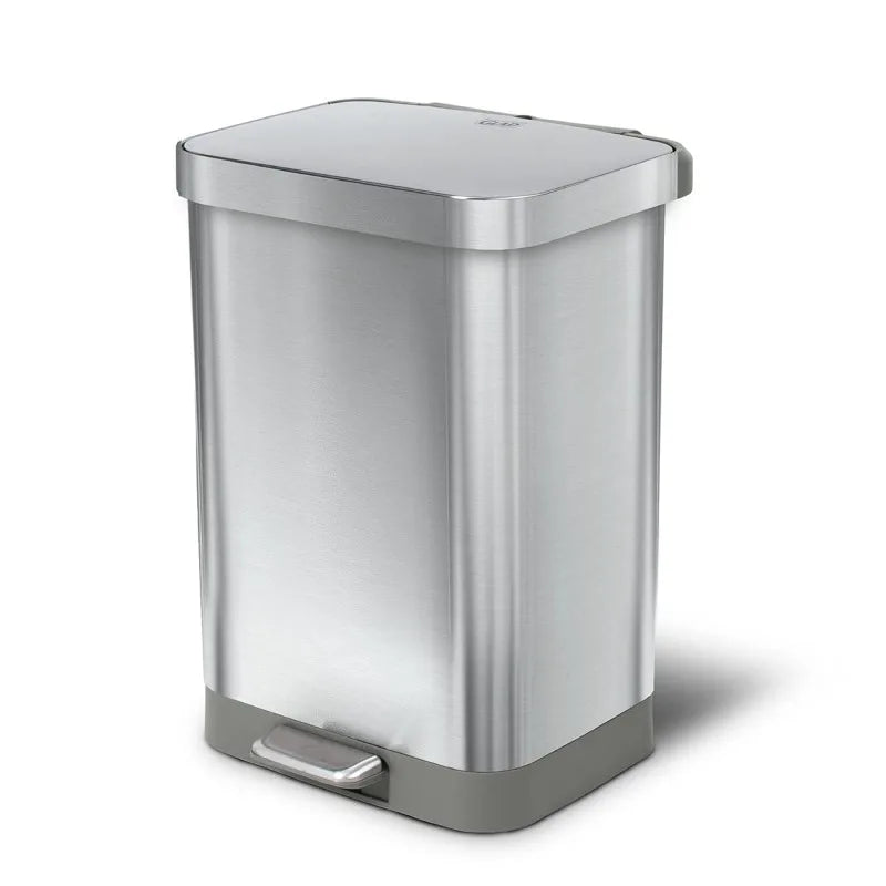 Stainless Steel Trash Can with Clorox Odor Protection, Step to Open