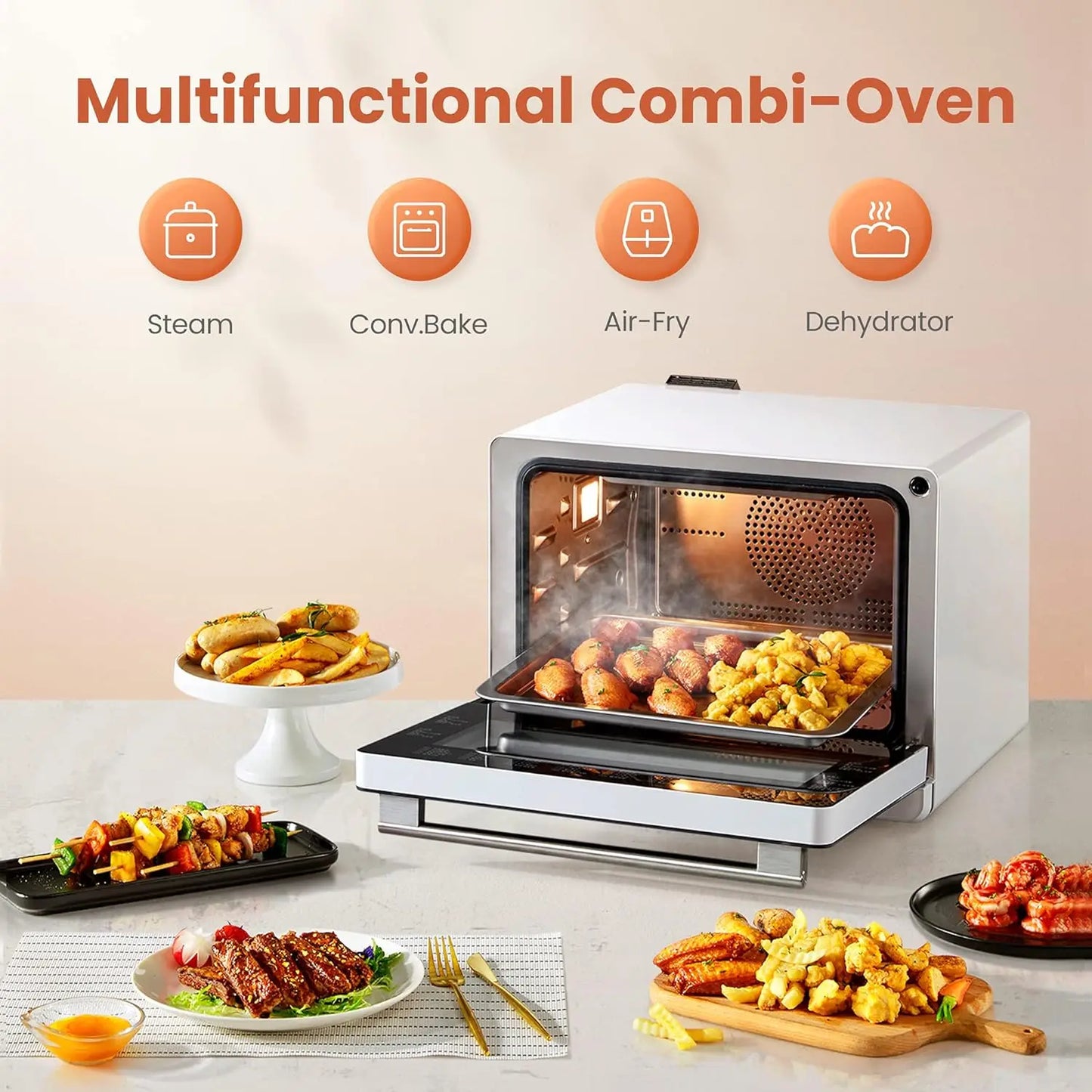 Multifunctional Combi-Oven with 40 Preset Cooking Menus, Innovational Steam- Bake Mode &  Steam Self-Clean System