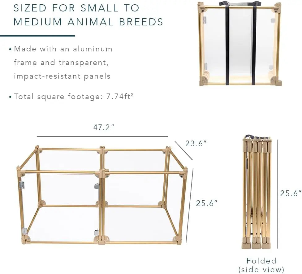 Foldable Pet Playpen Kennel, Indoor/Outdoor, Adjustable Shape, Lightweight & Travel Ready for Puppy, Cat or Bunny