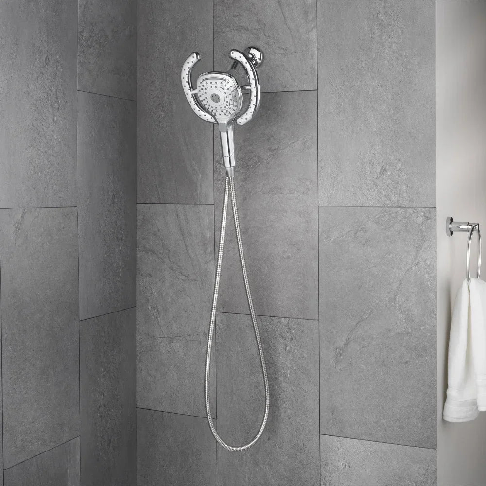 Magnetic Base Combo Shower Head with 6 Spray Settings, 72" Kink-Free Hose