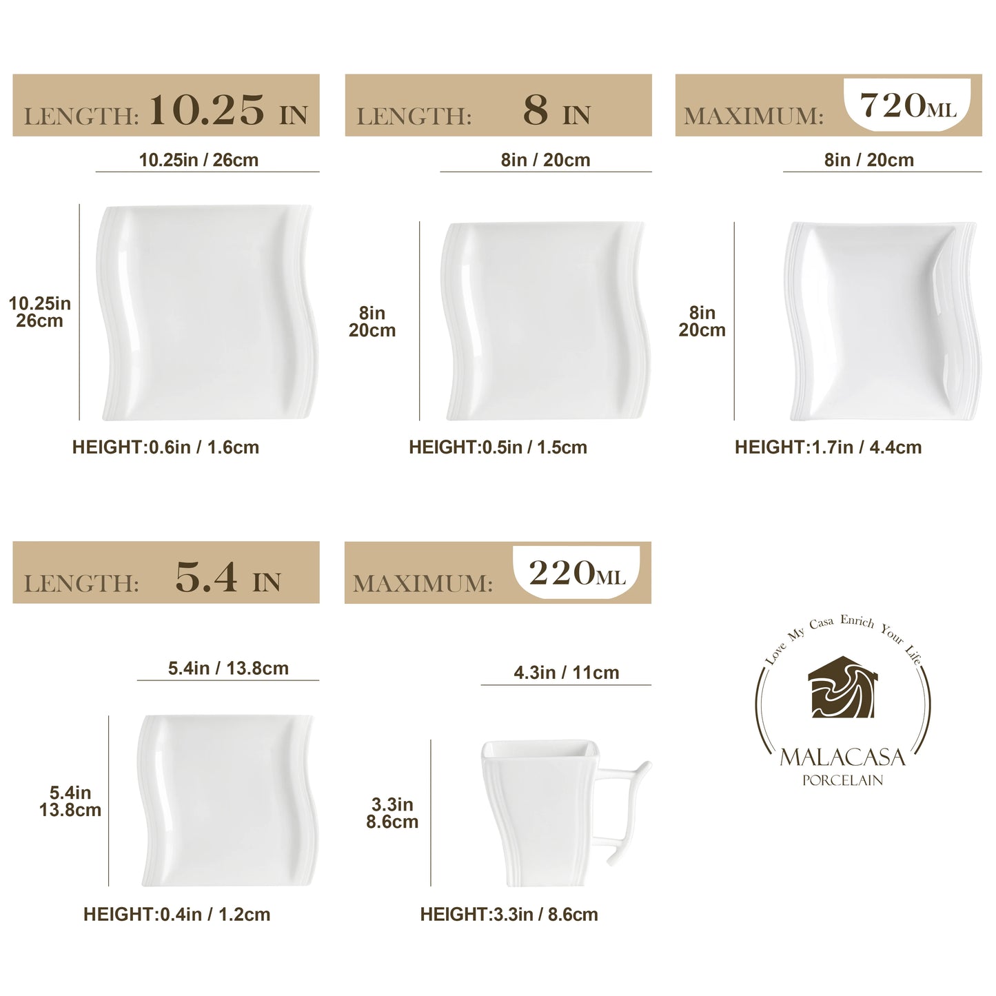 Ivory White Stoneware Ceramic Dinnerware Set, Microwave, Dishwasher & Freezer Safe, 30 or 60 Pieces