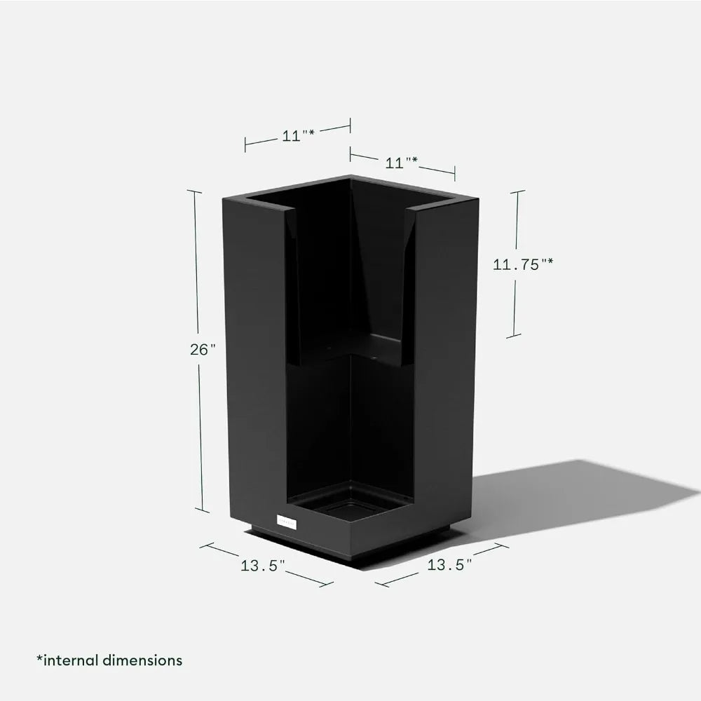 Series Pedestal Tall Planters for Indoors or Outdoors with Removable Insert Bucket. Double Wall Construction & Lightweight