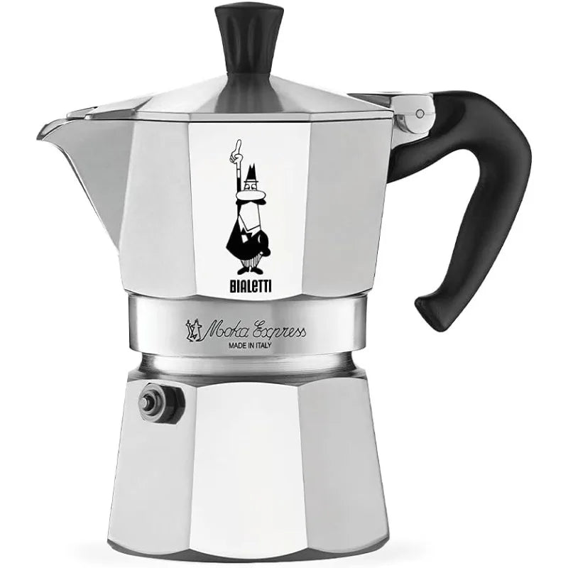 The Original Stovetop Espresso Maker, Makes 12 Cups of Real Italian Coffee, Patented Safety Valve & Ergonomic Handle