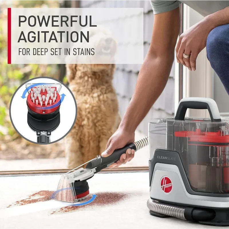 Portable Carpet & Upholstery Spot Cleaner with Spin Scrub Tool & Dual Tank System, Powerful Agitation Stain Remover