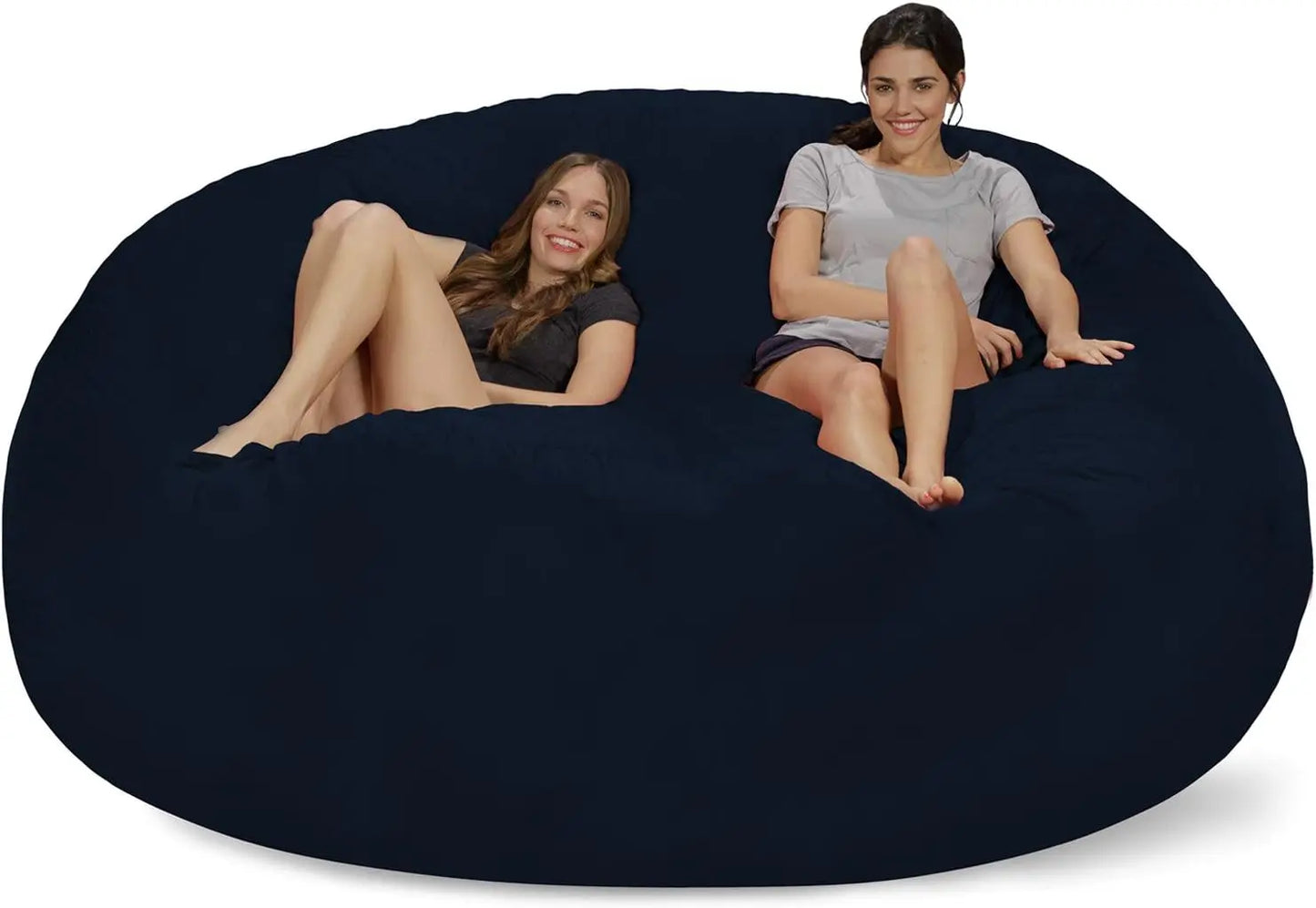 Giant 8' Memory Foam Furniture Beanbag with Removable/Washable Soft Micro Fiber Cover & Child Safety Zipper