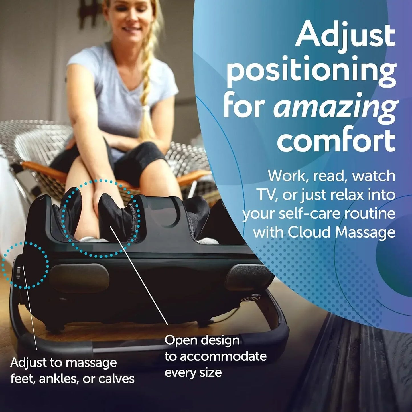 Shiatsu Massager with Remote, Complete Massage of Feet, Ankles & Calves, 5 Modes for Comfort, 4 Levels of Intensity & 2 Levels of Heat