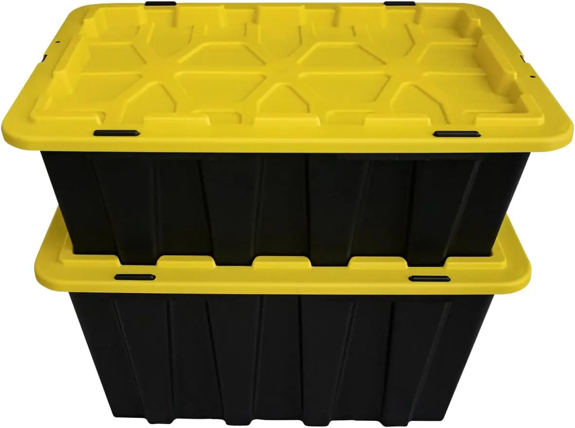 Plastic Storage Bin Tote 17 Gallon with Ultra Durable Secure Latching Lids, 4pcs