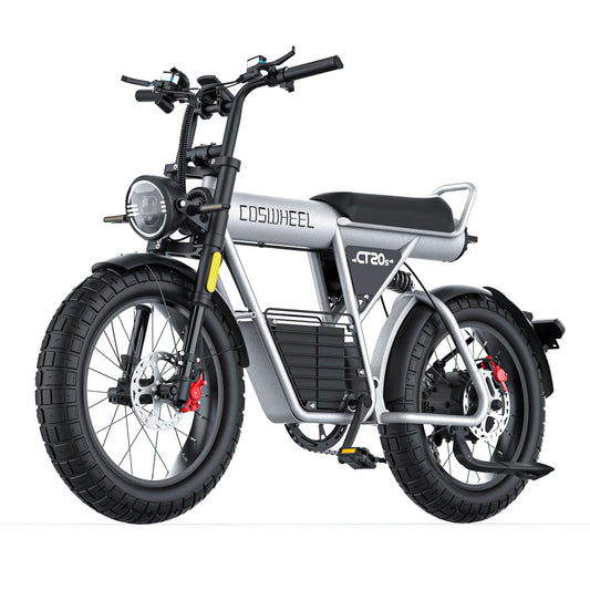 Motorcycle E-Bike - 57 MPH with 2000W Brushless Motor, 20" x 5" All-Terrain Tires, 60V 27.5AH Removable Battery & Hydraulic Disc Brakes