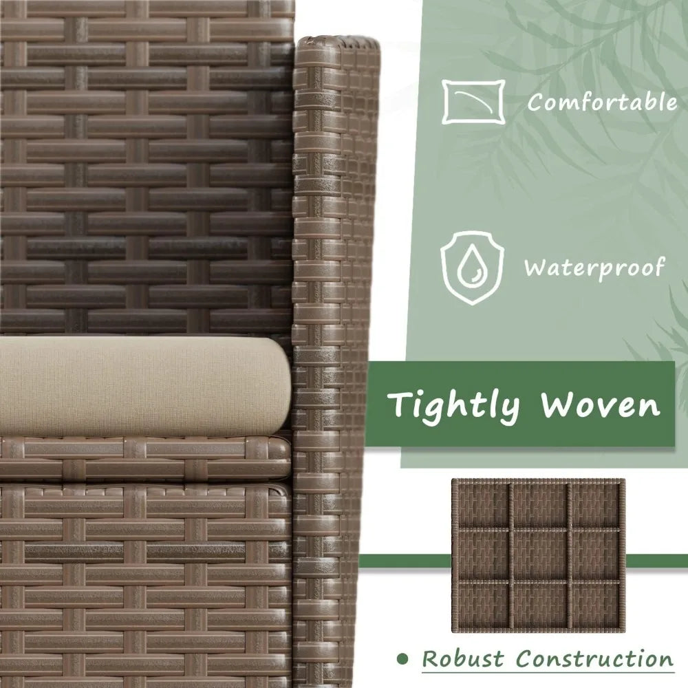 Rattan Wicker Patio Furniture, 4pc & 3pc Conversation Sets, Garden, Backyard, Balcony & Poolside