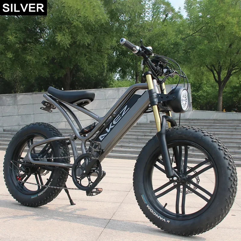 Electric Cruiser Bike, Fat Tires, 7-Speed Shifter, Dual Shock Absorbers