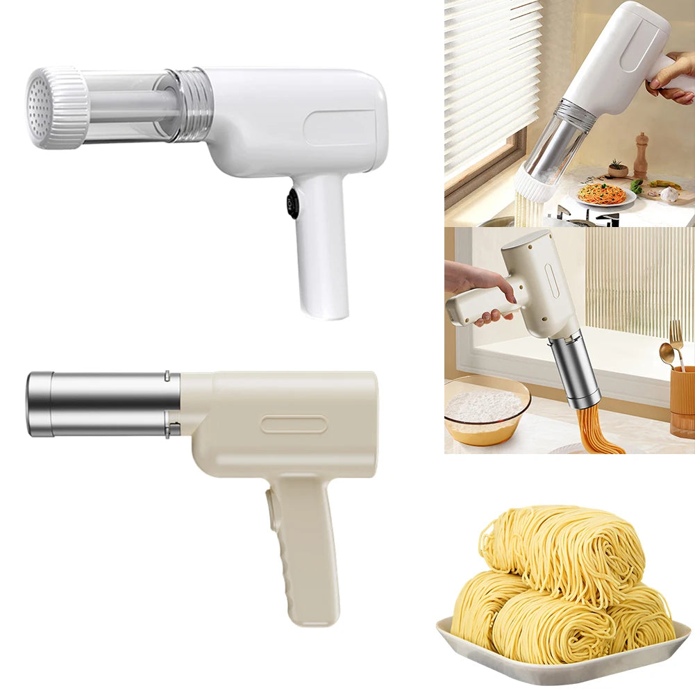 USB Rechargeable Electric Pasta Machine with 5 Interchangeable Pasta Mold Heads