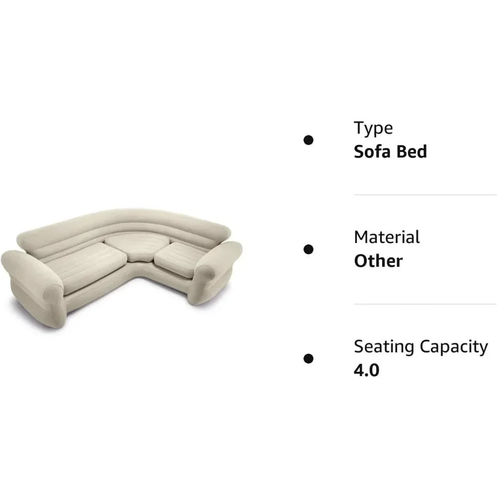 Inflatable L-Shaped Lounge Sofa with 2-in-1 Valve that Ensures a Quick Inflating & Deflating Process