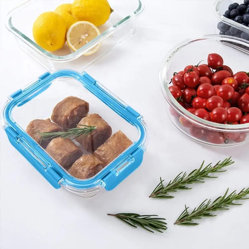 Premium Borosilicate Glass Food Storage Containers, 12pcs with Air-Tight Snap Locking Lids, Use in the Freezer & Straight into Oven