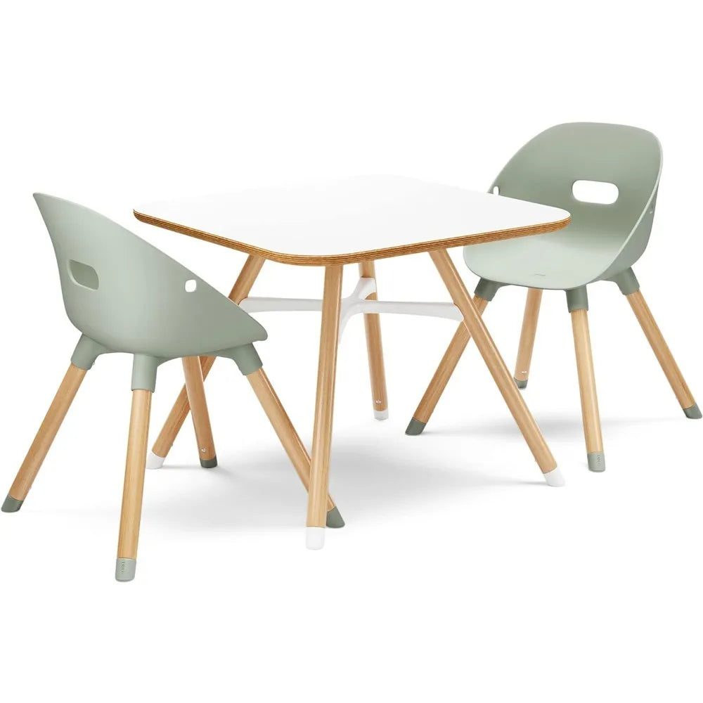 The Play Kit, Kids Table & Chair Set, Made with Sustainably Sourced Beech Wood, Non-Toxic Bucket Seats & No-Slip, Scuff-Free Legs