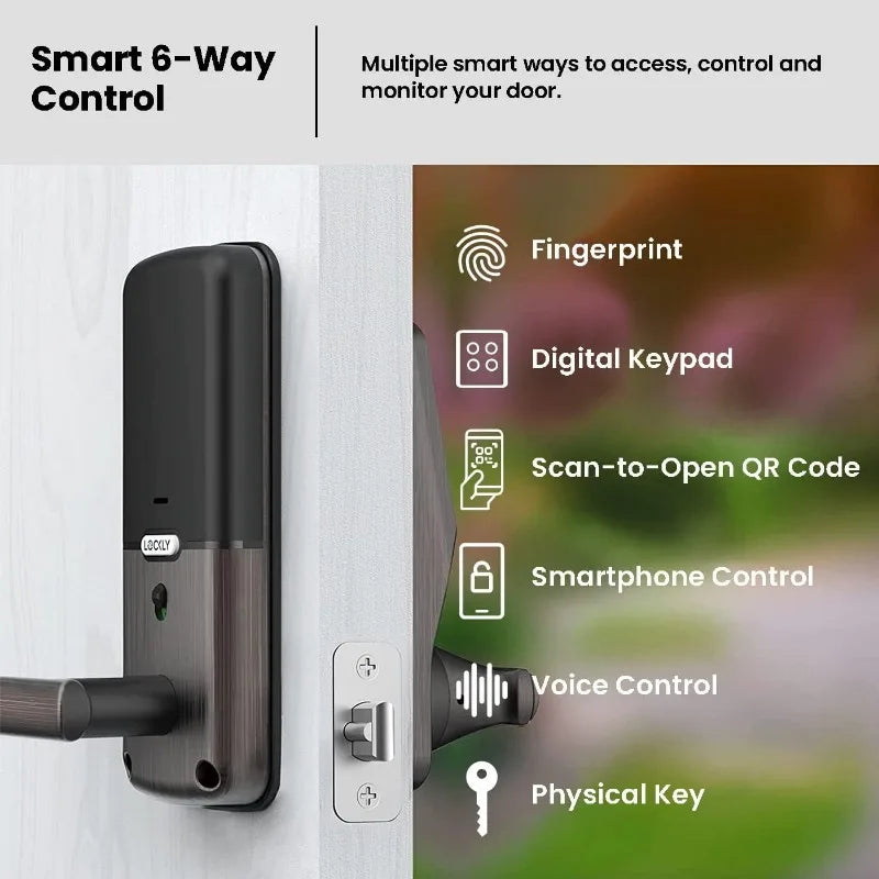 Wi-Fi Smart Lock, Keyless Entry Door Lock, PIN Genie® Keypad, 3D Biometric Fingerprint Sensor, Voice Control, Auto Lock