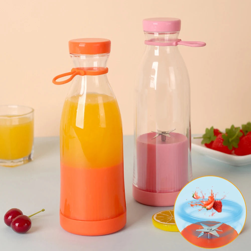 Mini Portable Juicer Cup 380ml/420ml, with 6 Blades, USB Rechargeable Battery, Food-Grade Non-Toxic Material