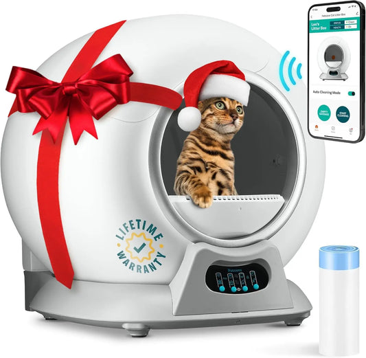 Automatic Self Cleaning Cat Litter Box for Multiple Cats, APP Controlled, Monitors Your Cat's Health, Hygienic Environment for Your Feline