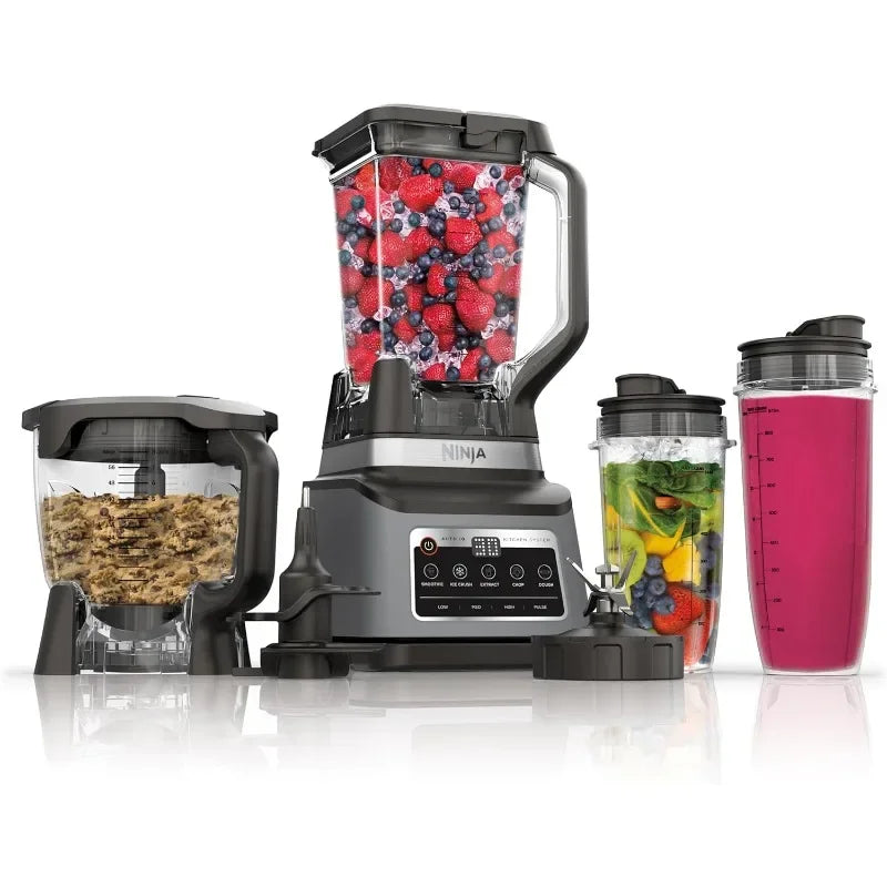 Professional Plus Kitchen System with 72 oz. Pitcher, 8-Cup Processor Bowl & 2-24 oz. Single-Serve Cups, 1400 Peak Watts, 5 Functions for Smoothies