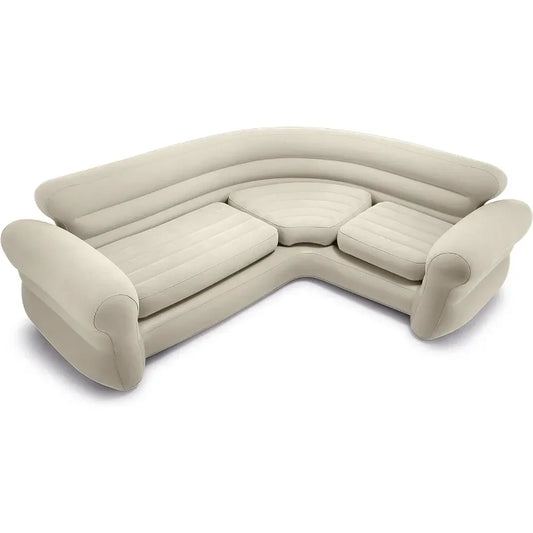 Inflatable L-Shaped Lounge Sofa with 2-in-1 Valve that Ensures a Quick Inflating & Deflating Process