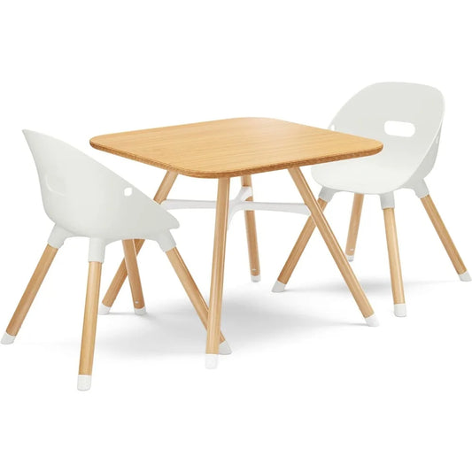 The Play Kit, Kids Table & Chair Set, Made with Sustainably Sourced Beech Wood, Non-Toxic Bucket Seats & No-Slip, Scuff-Free Legs