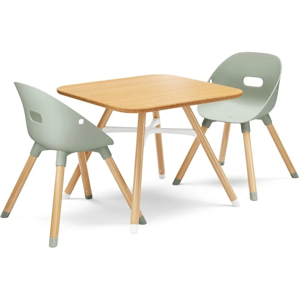 The Play Kit, Kids Table & Chair Set, Made with Sustainably Sourced Beech Wood, Non-Toxic Bucket Seats & No-Slip, Scuff-Free Legs