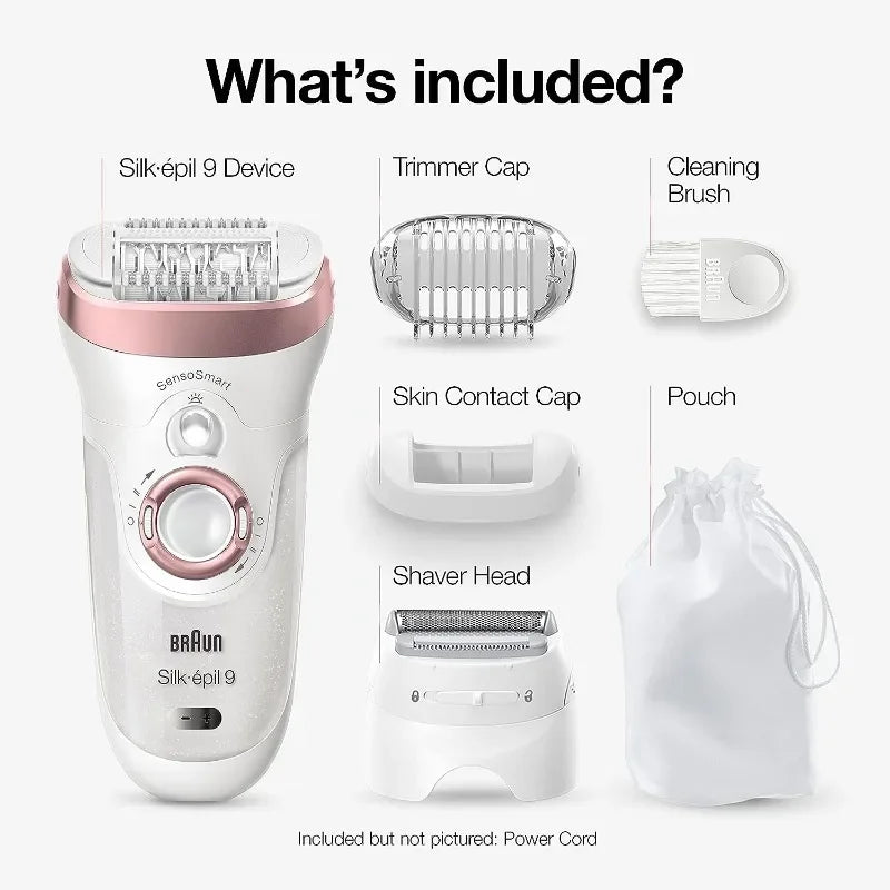 Wet & Dry Women's Shaver & Trimmer with a Wider Head, Micro-Grip Tweezer Technology & Smart Light in the Handle