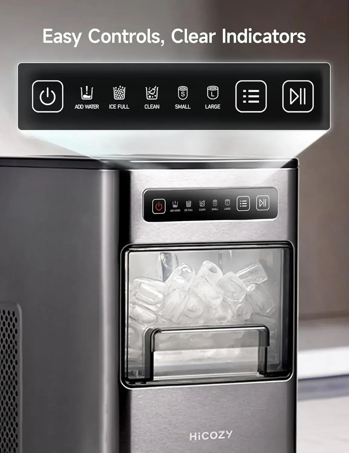 Self-Cleaning Countertop Ice Maker, Makes 24 lbs. in a Day, 2 Bullet Ice Cube Sizes, Pull-Out Tray, Space Saving Design