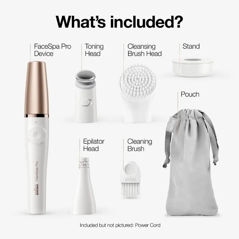 Portable Face Epilator, Facial Hair Removal, Deep Pore Cleansing & Skin Toning  Device for Women