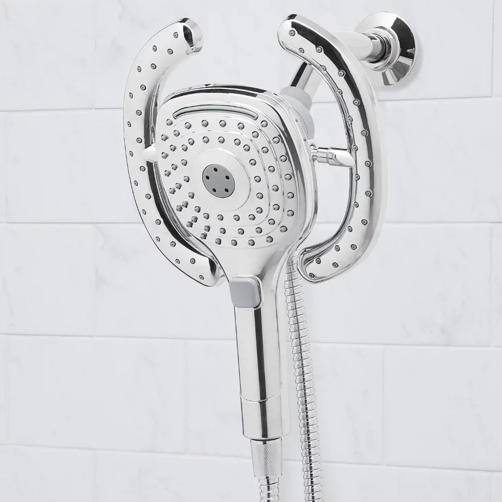 Magnetic Base Combo Shower Head with 6 Spray Settings, 72" Kink-Free Hose