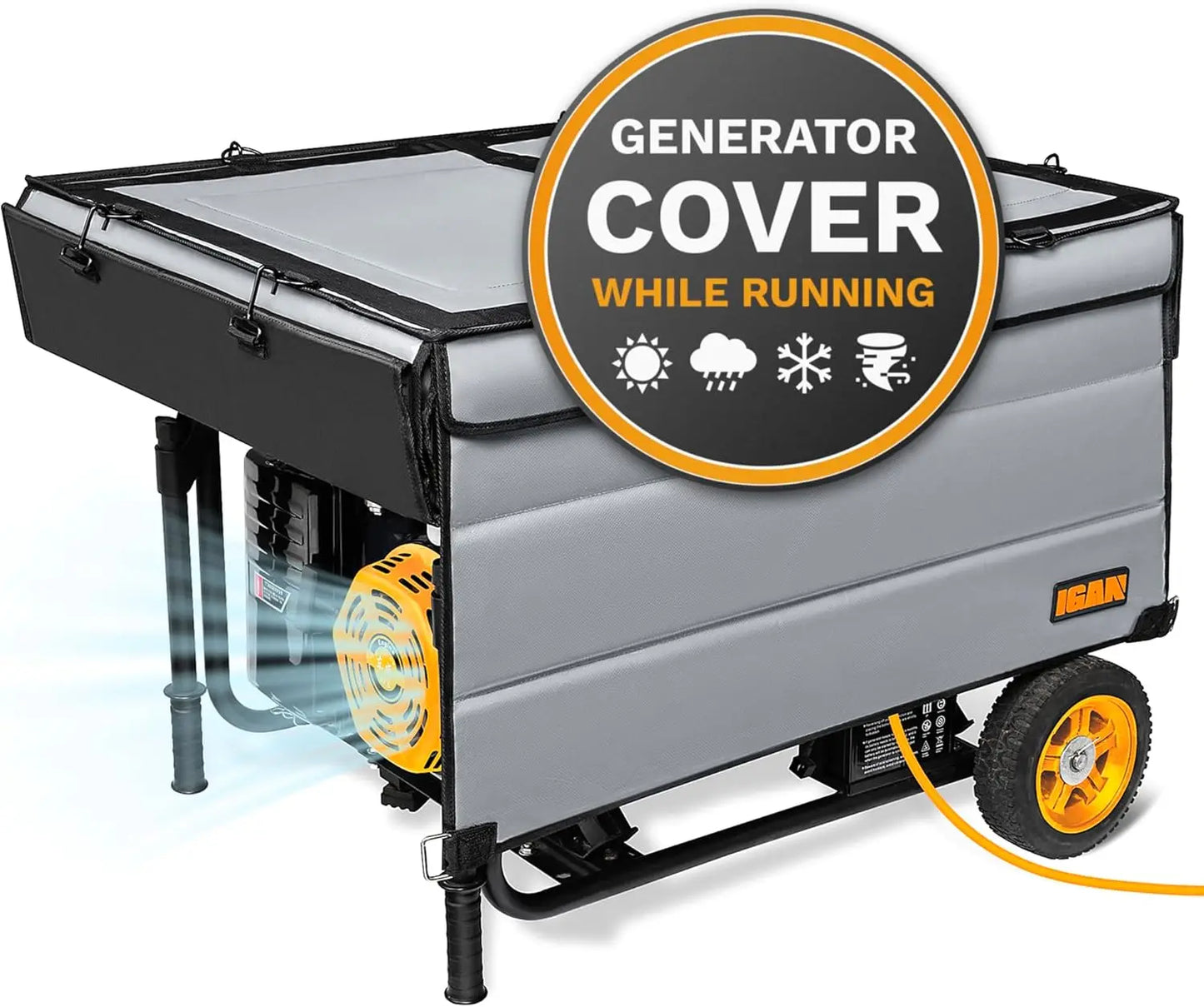 Running Generator Cover 100% Waterproof with Ultra Heavy Duty Tarpaulin & High-Strength Steel Frame, Generator Storage Tent