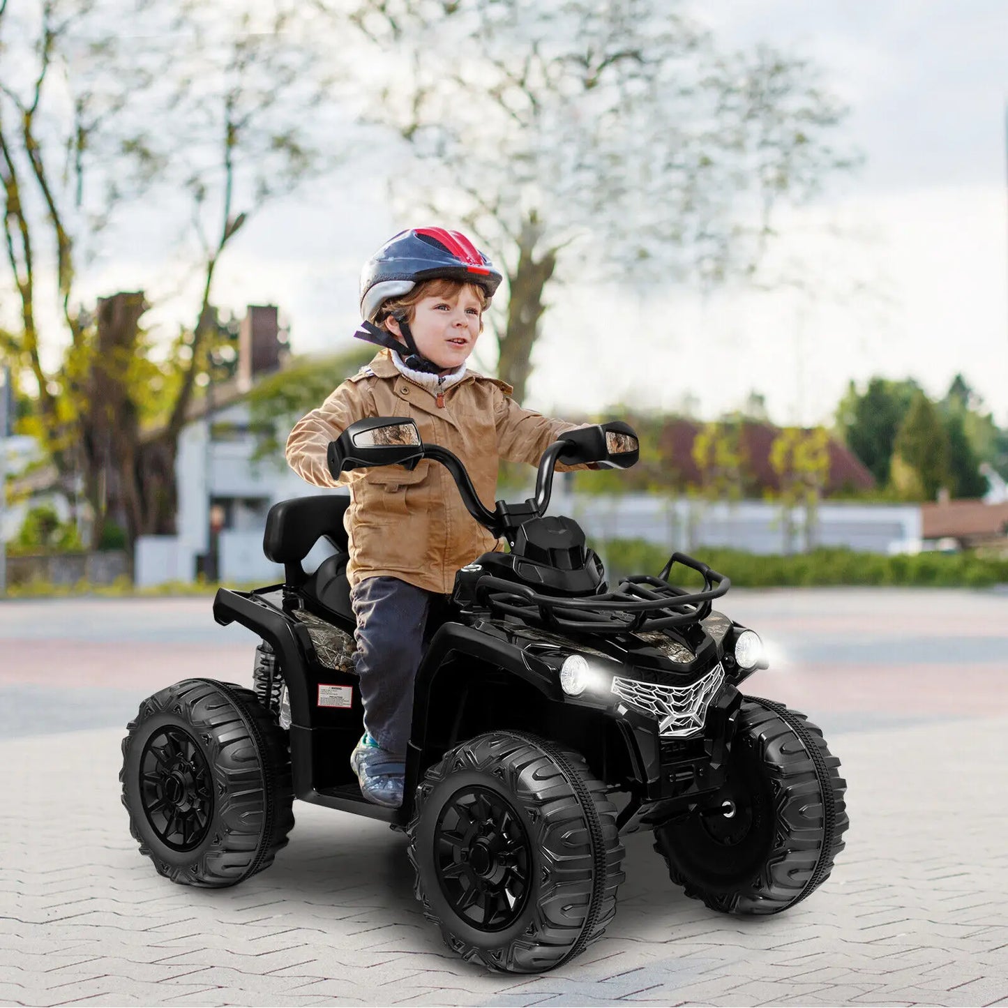 Electric 4 Wheeler 12V, Kids Ride On ATV with 2 Speeds & Headlights