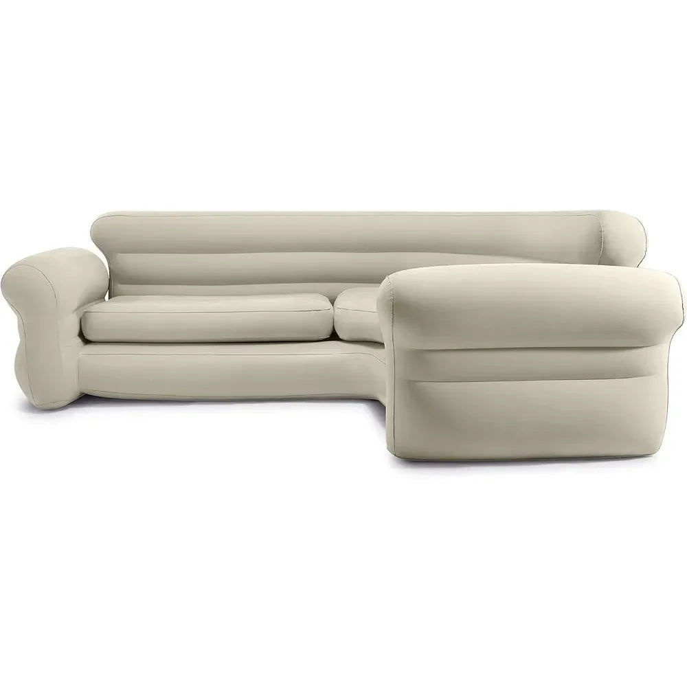 Inflatable L-Shaped Lounge Sofa with 2-in-1 Valve that Ensures a Quick Inflating & Deflating Process